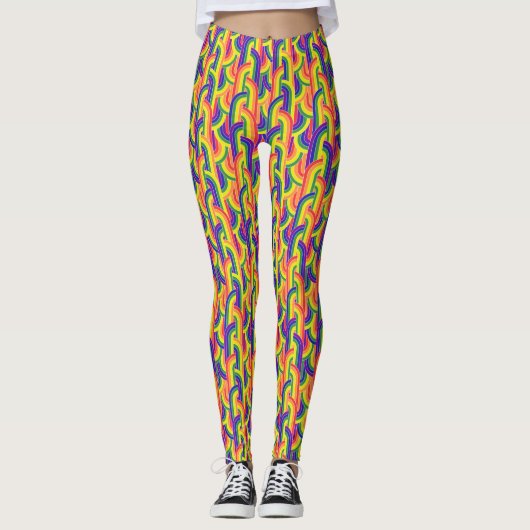 Modernes Regenbogenmuster Leggings (Vorderseite)