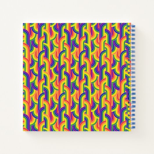 Modernes Regenbogenmuster Notizblock (Rückseite)