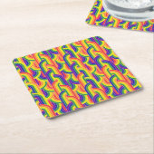 Modernes Regenbogenmuster Rechteckiger Pappuntersetzer (angewinkelt)
