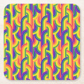 Modernes Regenbogenmuster Rechteckiger Pappuntersetzer (Vorderseite)