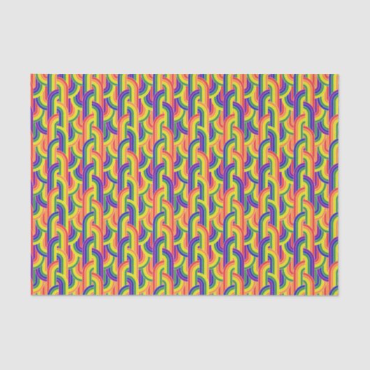 Modernes Regenbogenmuster Seidenpapier (Vorderseite)