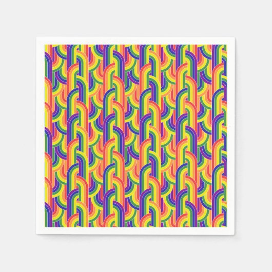 Modernes Regenbogenmuster Serviette (Vorderseite)