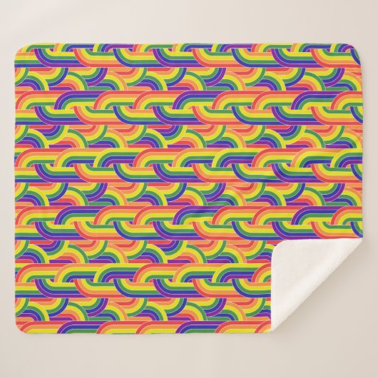 Modernes Regenbogenmuster Sherpadecke (Vorderseite (Horizontal))