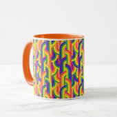 Modernes Regenbogenmuster Tasse (Vorderseite Links)