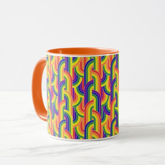 Modernes Regenbogenmuster Tasse (Vorderseite Links)