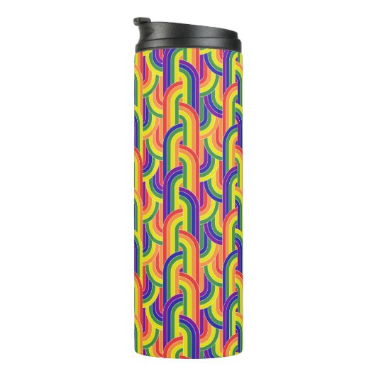 Modernes Regenbogenmuster Thermosbecher (Nach rechts gedreht)