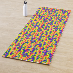 Modernes Regenbogenmuster Yogamatte