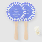 Modernes Regency Blue Dots Wedding Program Fan Fächer (Vorne und Hinten)