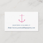 Modernes Register für rosa und navy-nautisches Bra Begleitkarte (Vorderseite)