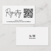 Modernes Register | Hochzeitregister QR-Code Begleitkarte (Vorne/Hinten)