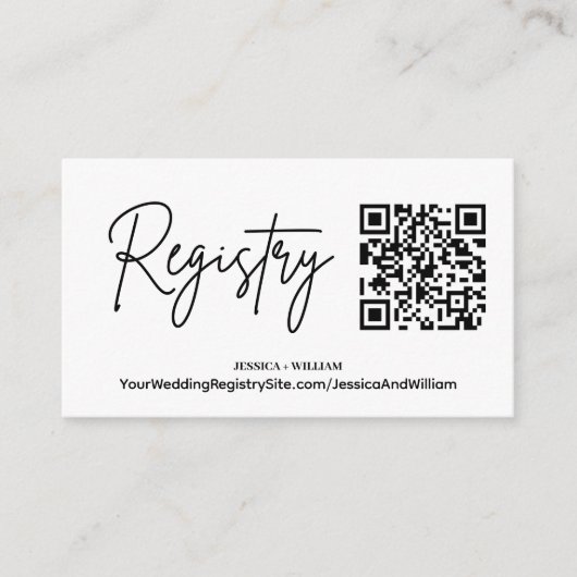 Modernes Register | Hochzeitregister QR-Code Begleitkarte (Vorderseite)