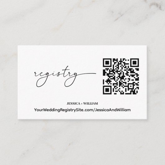 Modernes Register | Hochzeitregister QR-Code Begleitkarte (Vorderseite)
