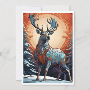 Modernes Reindeer-Design, modernes Design, Fantasy Feiertagskarte