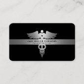 Modernes Reisemagazin Caduceus Black Silver Visitenkarte (Vorderseite)