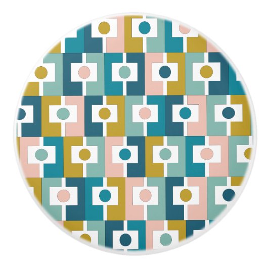 Modernes Rektangel geometrisches Muster des Mittel Keramikknauf (Vorderseite)