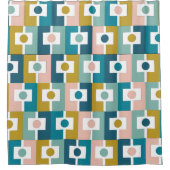 Modernes Rektangel geometrisches Muster Mitte des Duschvorhang (Vorderseite)