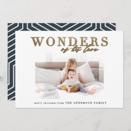 Modernes religiöses Chic Gold im Multi-Foto Weihna Feiertagskarte