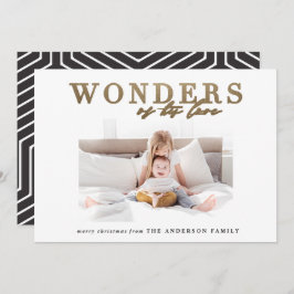 Modernes religiöses Chic Gold im Multi-Foto Weihna Feiertagskarte