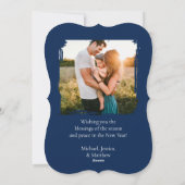 Modernes Religiöses Foto Madonna und Kind Feiertagskarte (Rückseite)