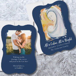 Modernes Religiöses Foto Madonna und Kind Feiertagskarte