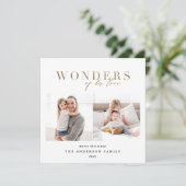 Modernes religiöses Gold 2 Foto Weihnachten (Stehend Vorderseite)