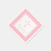 Modernes religiöses Kreuz, rosa Serviette (Ecke)