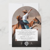 Modernes Rennpferd Derby 1 Foto Reitausflug Einladung (Rückseite)