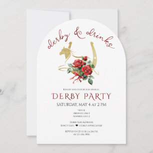 Modernes Rennpferd Derby & Drinks Party Reittiere Einladung
