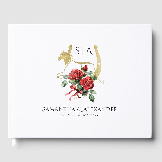 Modernes Rennpferd Derby & Drinks Party Reittiere Gästebuch (Vorderseite)