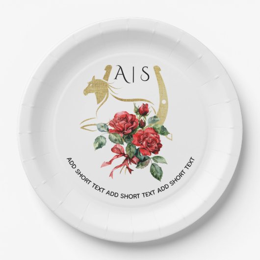 Modernes Rennpferd Derby & Drinks Party Reittiere Pappteller (Vorderseite)