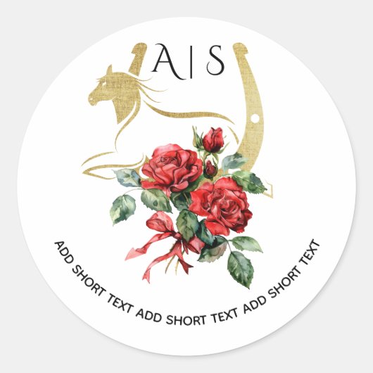 Modernes Rennpferd Derby & Drinks Party Reittiere Runder Aufkleber (Vorderseite)