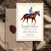 Modernes Rennpferd Derby Party Reitsporn Einladung