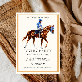Modernes Rennpferd Derby Party Reitsporn Einladung