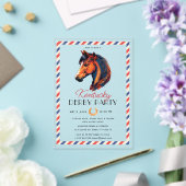 Modernes Rennpferd Derby Party Reitsport Acryleinladungen (In Situ (Hochzeit))