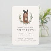 Modernes Rennpferd Derby Party Reitsport Einladung (Stehend Vorderseite)