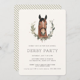 Modernes Rennpferd Derby Party Reitsport Einladung