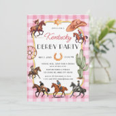 Modernes Rennpferd Derby Party Reitsport Einladung (Stehend Vorderseite)