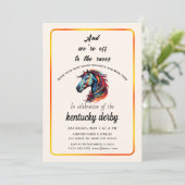 Modernes Rennpferd Derby Party Reitsport Einladung (Stehend Vorderseite)