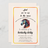 Modernes Rennpferd Derby Party Reitsport Einladung (Vorne/Hinten)