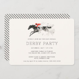 Modernes Rennpferd Derby Party Reitsport Einladung