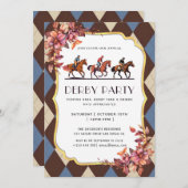 Modernes Rennpferd Derby Party Reitsport Einladung (Vorne/Hinten)