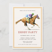 Modernes Rennpferd Derby Party Reitsport Einladung (Vorderseite)