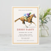 Modernes Rennpferd Derby Party Reitsport Einladung (Stehend Vorderseite)