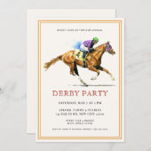 Modernes Rennpferd Derby Party Reitsport Einladung (Vorne/Hinten)