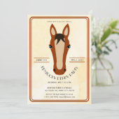 Modernes Rennpferd Derby Party Reitsport Einladung (Stehend Vorderseite)