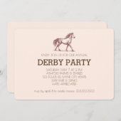 Modernes Rennpferd Derby Party Reitsport Einladung (Vorne/Hinten)