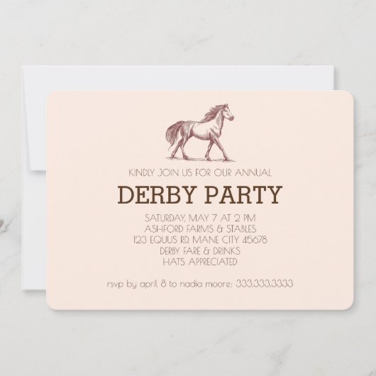 Modernes Rennpferd Derby Party Reitsport Einladung (Vorderseite)