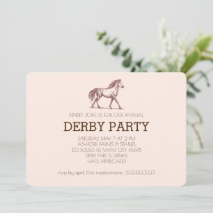 Modernes Rennpferd Derby Party Reitsport Einladung