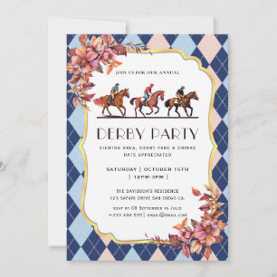 Modernes Rennpferd Derby Party Reitsport Einladung