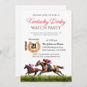 Modernes Rennpferd Derby Party Reitsport Einladung (Vorne/Hinten)